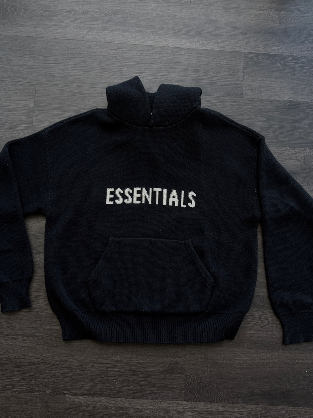 Fear of God Essentials Black Knit Sweater hoodie